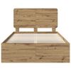 vidaXL Bed Frame Artisian Oak 135 x 190 cm Solid Pine Wood