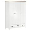 vidaXL Wardrobe | White and honey brown | Solid pine wood | Medium | Wardrobe