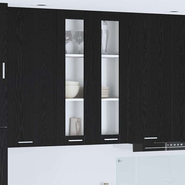 vidaXL Hanging Cabinet Riga Black Oak 60 x 31 x 100 cm Engineered Wood