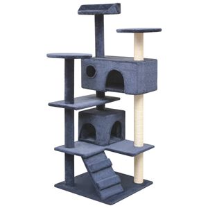 vidaXL Cat Tree with Sisal Scratching Posts 125 cm Dark Blue