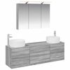 vidaXL Bathroom Furniture Set 4 pcs Grey Sonoma