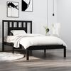 vidaXL Bed Frame without Mattress Black Solid Wood 100x200 cm (810011+818659)