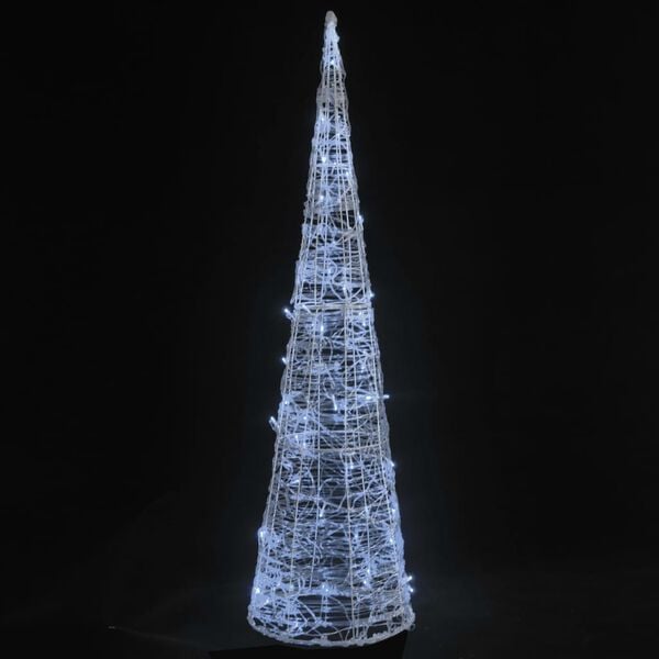 vidaXL Acrylic Decorative Pyramid LED Light Cone Cold White 90 cm