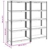 vidaXL 5-Layer Storage Shelves 2 pcs Blue Steel&Engineered Wood