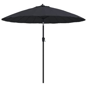 vidaXL Garden Parasol with Aluminium Pole 250 cm Black