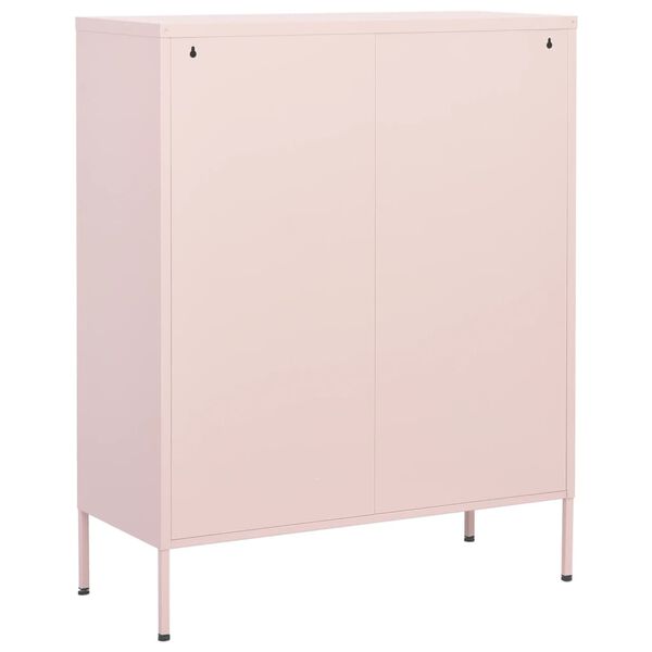 vidaXL Storage Cabinet Pink 80x35x101.5 cm Steel