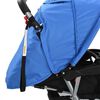 vidaXL Tandem Stroller Steel Blue and Black