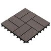 vidaXL Decking Tile 11 pcs Dark Brown 30 x 30 cm WPC