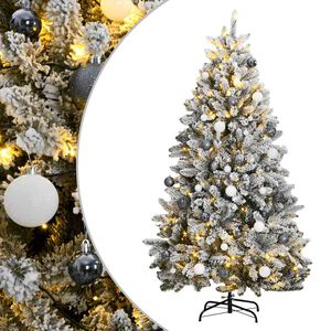 vidaXL Fake Hinged Christmas Tree | Green and white