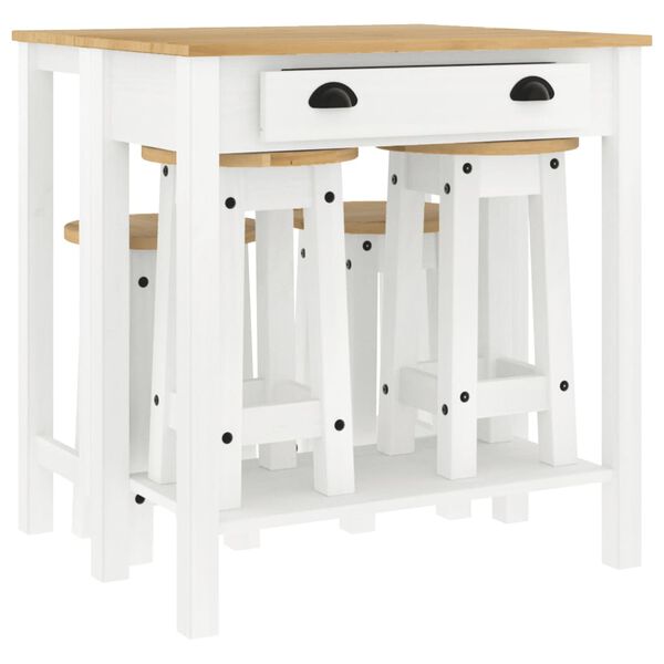 vidaXL 5 Piece Bar Set White Solid Wood Pine