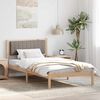 vidaXL Bed Frame with Upholstered Headboard Taupe 100 x 200 cm
