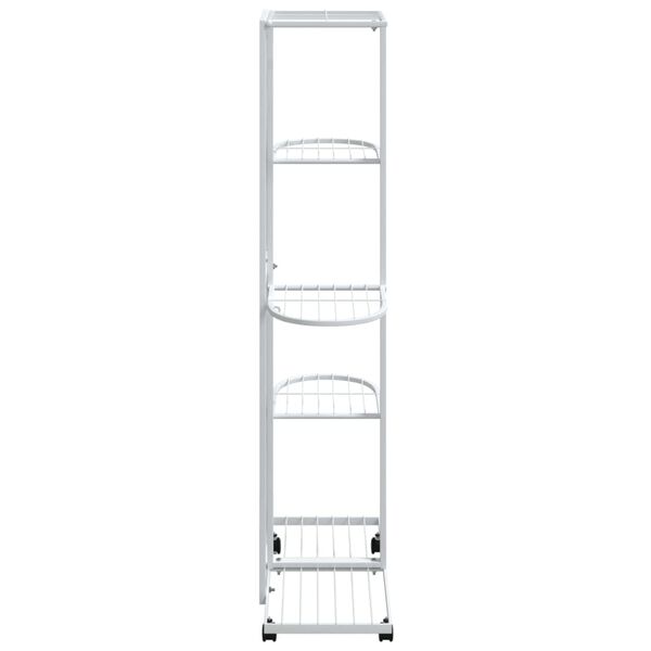 vidaXL 5-Floor Flower Stand with Wheels 44x23x100 cm White Iron