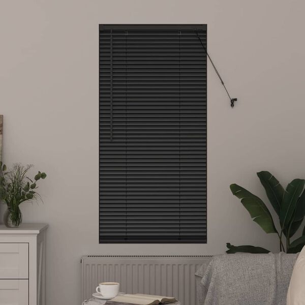 vidaXL Venetian Blinds Height Adjustable Black 175 x 65 cm Aluminium