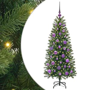 vidaXL Artificial Christmas Tree with 150 LEDs Green 120 cm PE and PVC