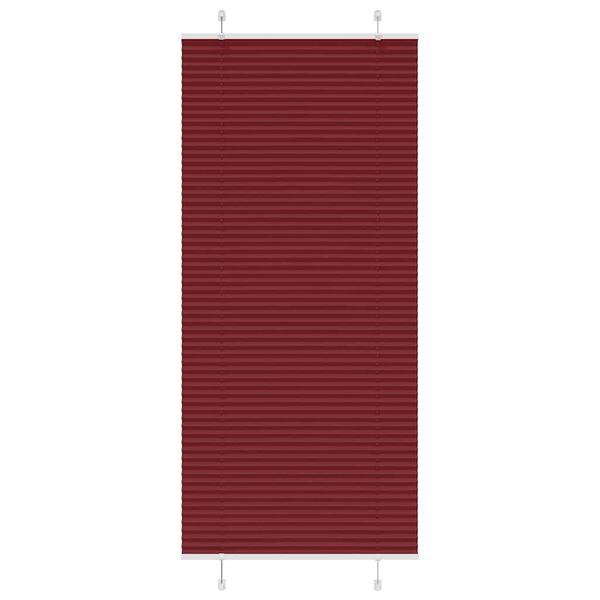 vidaXL Pleated Blind Bordeaux Red 95x200 cm Fabric Width 94.4 cm Polyester