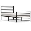 vidaXL Metal Bed Frame without Mattress with Footboard Black 75x190cm
