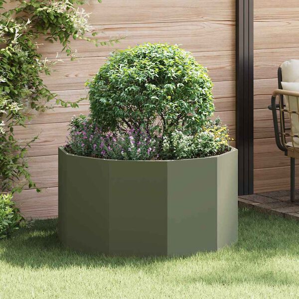 vidaXL Planter Olive Green 90 x 90 x 50 cm Steel