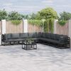 vidaXL Garden Sofa Set with Cushion 10 pcs Black Aluminium