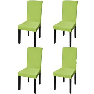 vidaXL Straight Stretchable Chair Cover 4 pcs Green