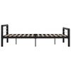 vidaXL Bed Frame without Mattress Black and White Metal 140x200 cm
