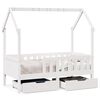 vidaXL Kids Bed Frame with Drawers without Mattress 80x160 cm Solid Wood