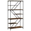 vidaXL Bookshelf Smoked Oak 91x36x176 cm Engineered Wood and Steel