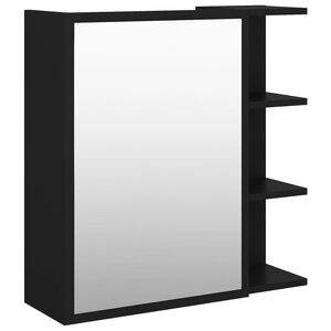 vidaXL Mirror Cabinet | Black | Engineered wood, acrylic | Standard | Mirror