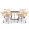 vidaXL 5 Piece Garden Dining Set Poly Rattan