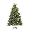 vidaXL Artificial Hinged Christmas Tree with Cones Green 240 cm