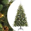 vidaXL Artificial Hinged Christmas Tree with Cones Green 180 cm