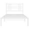vidaXL Metal Bed Frame without Mattress with Headboard White 90x190cm