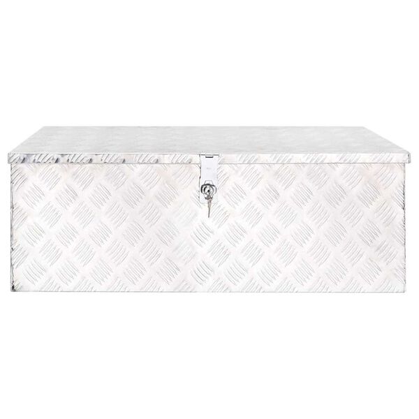 vidaXL Storage Box Silver 90x47x33.5 cm Aluminium