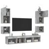 vidaXL 8 Piece TV Wall Units with LED Concrete Grey Engineered Wood