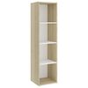 vidaXL TV Cabinets 3 pcs White & Sonoma Oak 142.5x35x36.5 cm Engineered Wood