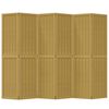 vidaXL Room Divider 6 Panels Brown Solid Wood Paulownia