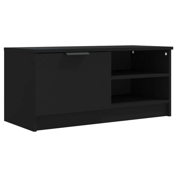 vidaXL TV Cabinet Black 80x35x36.5 cm Engineered Wood