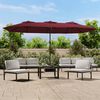 vidaXL Double-Head Garden Parasol Bordeaux Red 449x265 cm