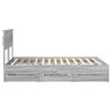 vidaXL Bed Frame with Drawer Grey Sonoma 150 x 200 cm Engineer Wood