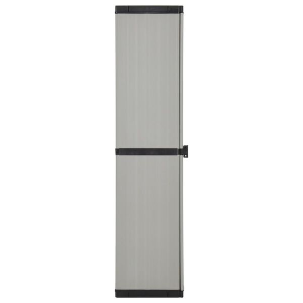 vidaXL Garden Storage Cabinet with 3 Shelves Grey & Black 34x40x168 cm