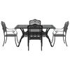 vidaXL Garden Dining Set 5 pcs Black Aluminium