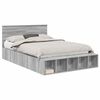 vidaXL Bed Frame with Shelf Grey Sonoma 140 x 190 cm Engineered Wood