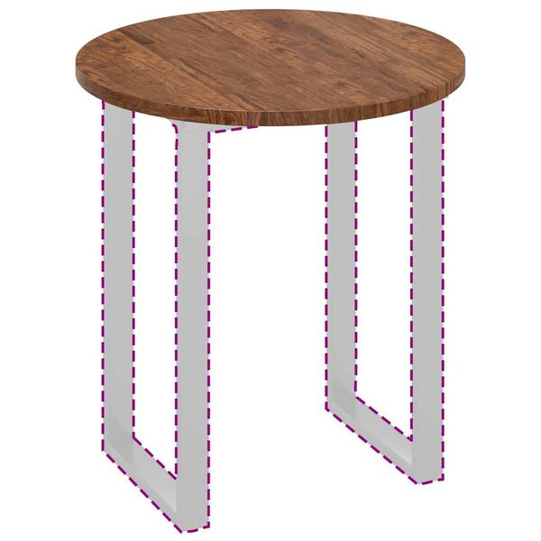 vidaXL Table Top Dark brown Ø 70 x 2.5 cm Solid oak wood