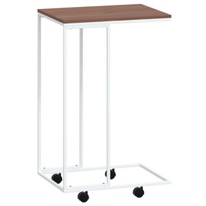 vidaXL Side Table with Wheels White 40x30x63.5 cm Engineered Wood