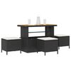 vidaXL Garden Dining Set Black Poly Rattan