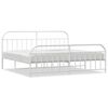 vidaXL Metal Bed Frame without Mattress with Footboard White 193x203cm