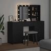 vidaXL Dressing Table 3 pcs Black 40 x 41 x 135 cm Engineered wood
