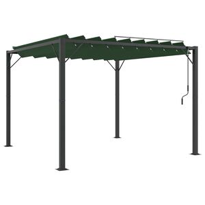 vidaXL Gazebo with Louvered Roof Green 3 x 3 x 2.14 m