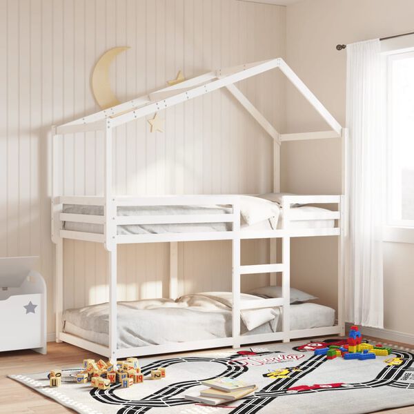 vidaXL Kids' Bed Roof White 213x95.5x144.5 cm Solid Wood Pine