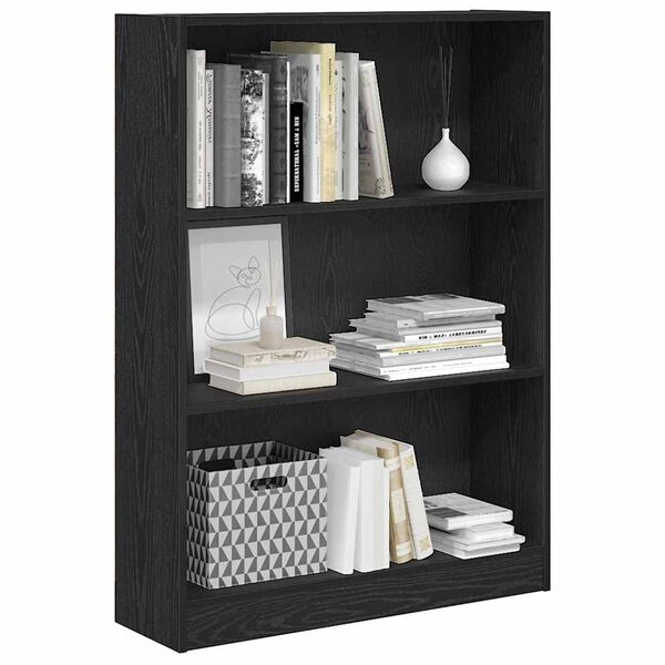 vidaXL Bookshelf Black Oak 80 x 24 x 109 cm Engineered Wood