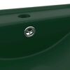 vidaXL Luxury Basin with Faucet Hole Matt Dark Green 60x46 cm Ceramic